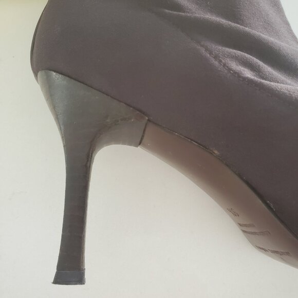 Martinez Valero Women's Dark Brown Stretch Pull On Boots Back Leather Trim 9.5 - Picture 14 of 16